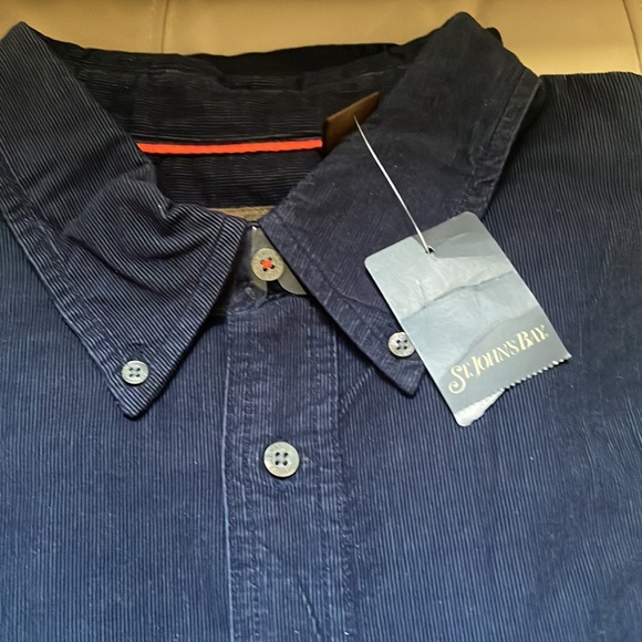 ST.JOHN’S BAY DARK BLUE BUTTON DOWN LONG SLEEVE DRESS SHIRT XL - Picture 3 of 8